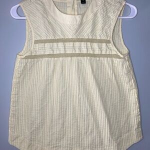 J CREW PLEATED COTTON SLEEVELESS TOP BLOUSE COTTON YELLOW size 2‎